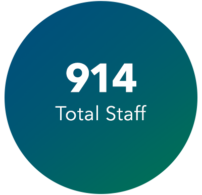 914 Total staff