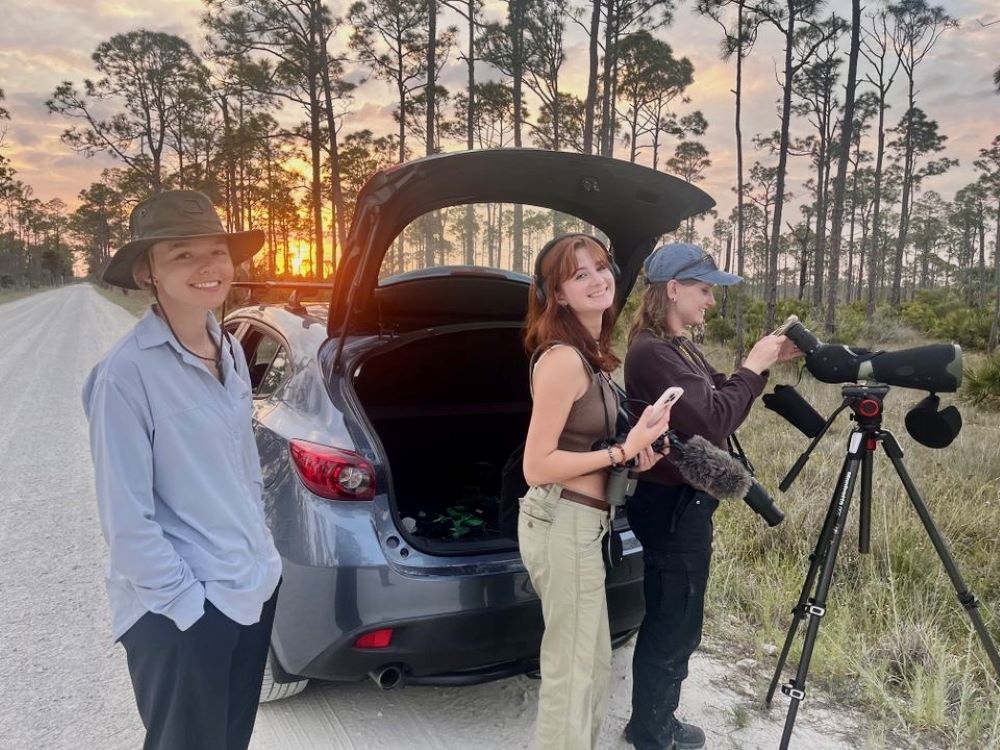 Dr. Oscar Johnson's ornithology students in the field Dr. Oscar Johnson's ornithology students in the field