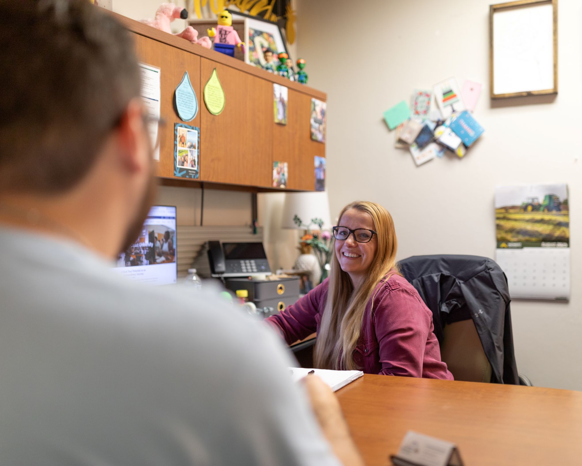 .A. Whitaker College of Engineering advisor in an in-person advising session with a student