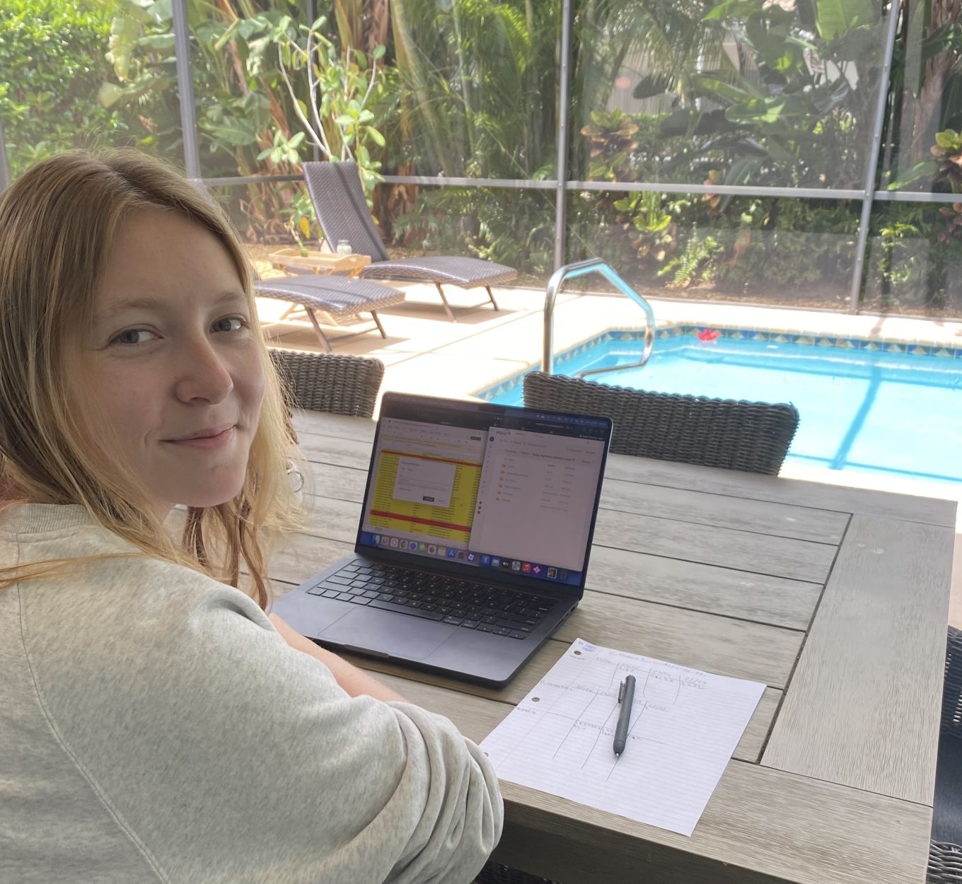 (Above) Senior Psychology major Grace Carey works on data organization for FGCU's Transferable Skills Micro-credentials research and is expected to present initial findings at a national conference this year. (Above) Senior Psychology major Grace Carey works on data organization for FGCU's Transferable Skills Micro-credentials research and is expected to present initial findings at a national conference this year.