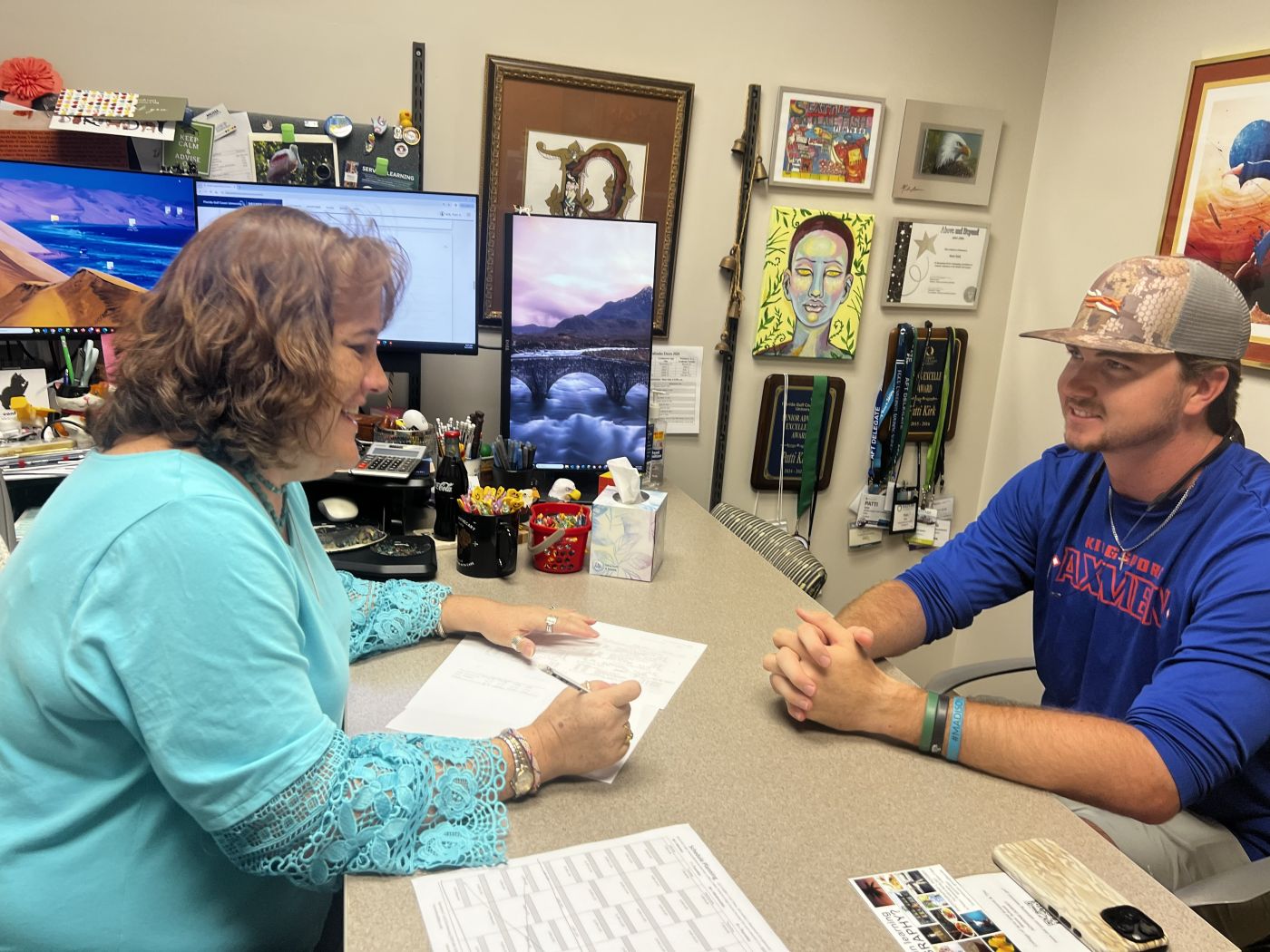 College of Arts & Sciences advisor during an in-person advising session.