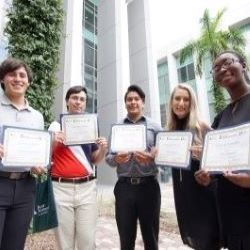 Five students holding their Institute for Entrepreneurshipcertificates