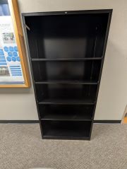 Bookcase - 4  Adjustable Shelves Plus Base Black Metal
