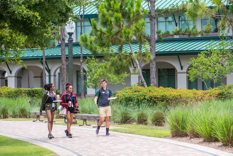 Three Students Walking
