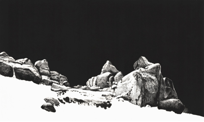 Claire Van Vliet, Castle Rock NZ - Winter, 1996, Vitreograph print, ed. 2/20, 24 x 30 in., Gift of Carol L. Shay, Collection of FGCU Art Galleries, 2022.0004.0168 Claire Van Vliet, Castle Rock NZ - Winter, 1996, Vitreograph print, ed. 2/20, 24 x 30 in., Gift of Carol L. Shay, Collection of FGCU Art Galleries, 2022.0004.0168