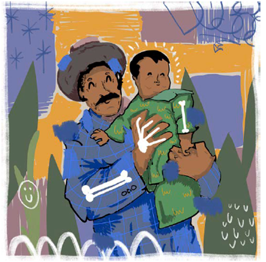 Ramiro Davaro Comas. Papi, 2026. Acrylic paint, crayon, and oil pastel on canvas, 18 x 24in. Ramiro Davaro Comas. Papi, 2026. Acrylic paint, crayon, and oil pastel on canvas, 18 x 24in.