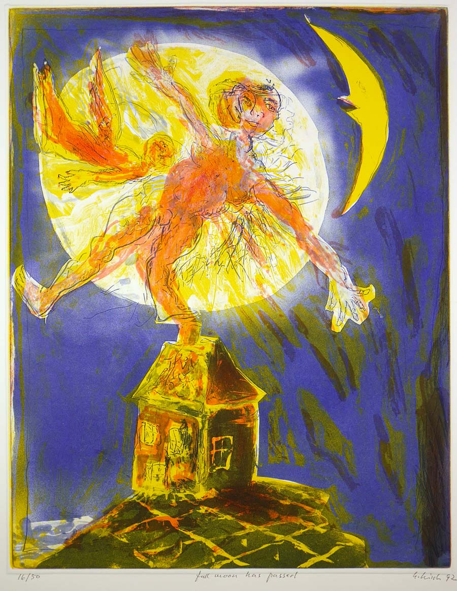 Erwin Eisch, Full Moon Has Passed, 1992 Vitreograph, 30 x 22 in. 2020.0001.0010 Gift of Carol L. Shay, Collection of FGCU Art Galleries