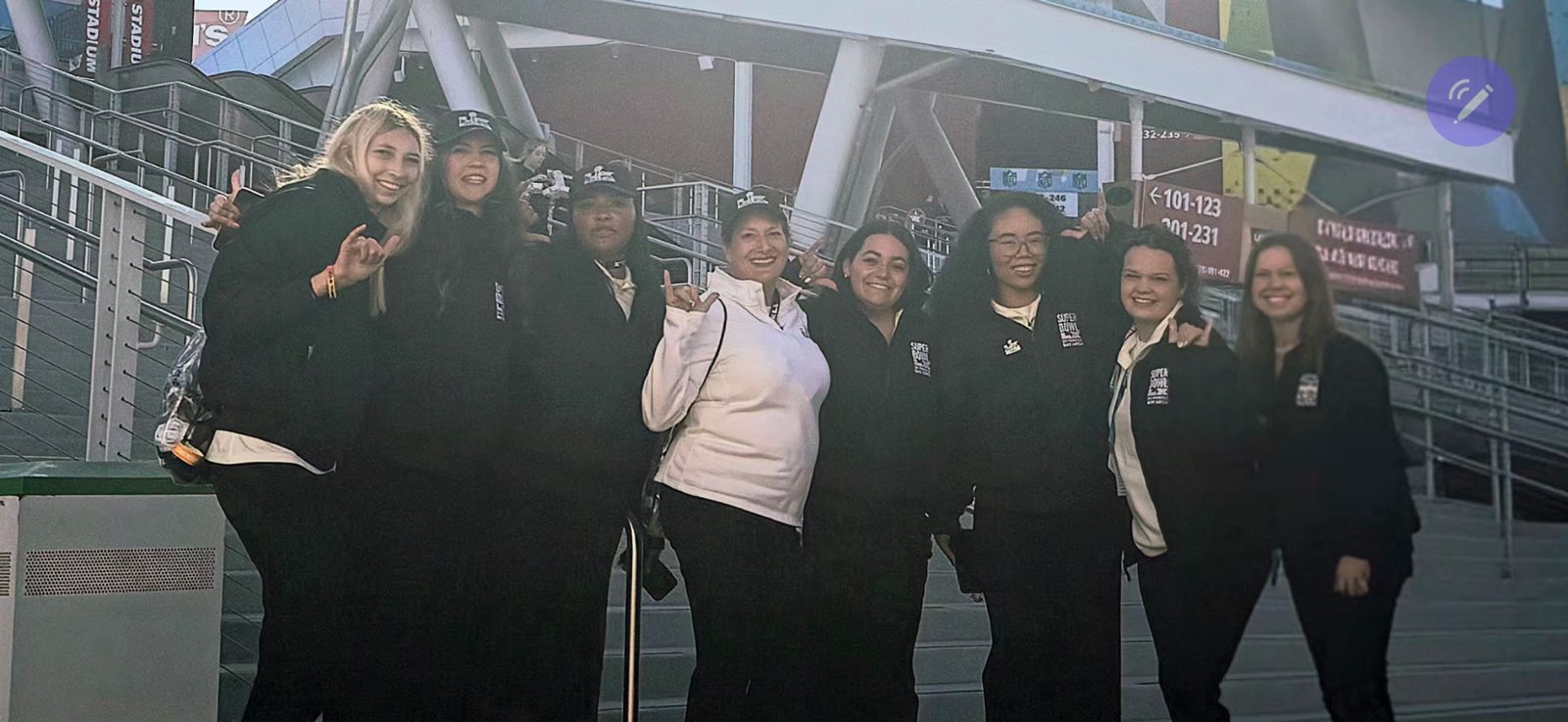Faculty and students from the Lutgert College of Business at Florida Gulf Coast University at the Super Bowl 2026