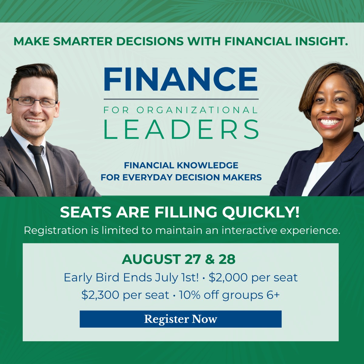 Finance for Organizational Leaders - August 27-28, 2026
