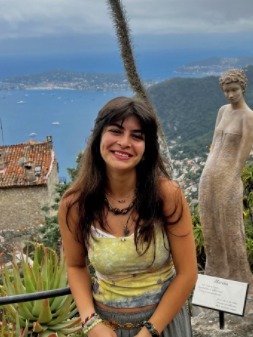 Ani Harutyunyan Ani Harutyunyan posing with Marina statue at Jardin Exotique in Éze
