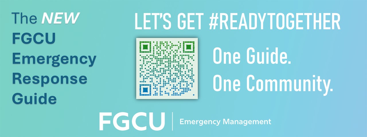 banner with qr code to emergency response guide