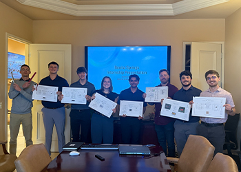 Bonita Springs Internship Presentation A group of students hold certificates in front of a screen that says "Bonita Springs Internship Presentation"