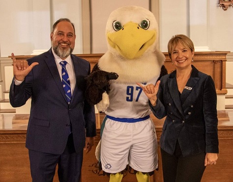 Chancellor Rodrigues, Azul and President Timur at the President's Welcome Reception