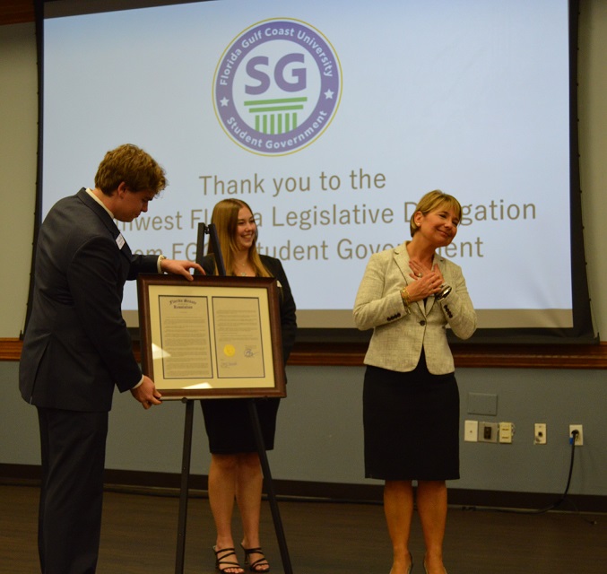 President Timur Being Presented with SB 1804- FGCU Day 