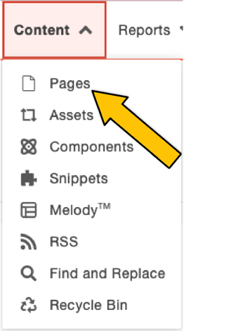 Content dropdown