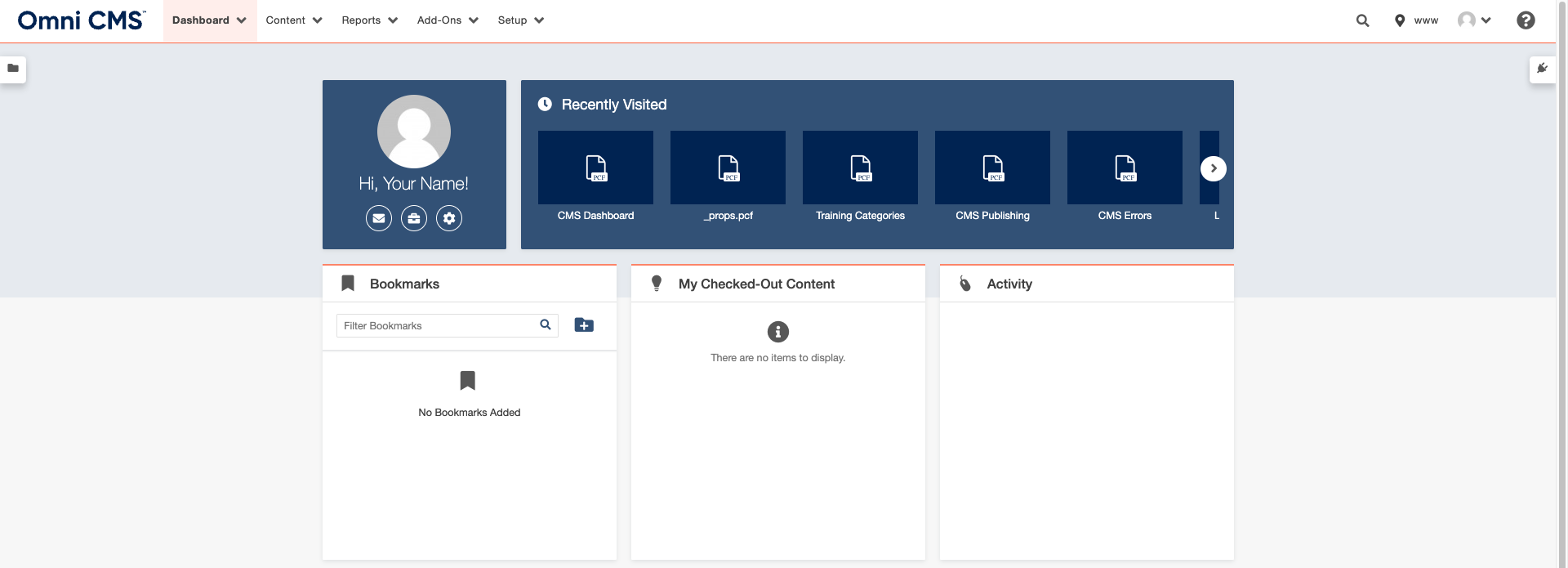 CMS Dashboard