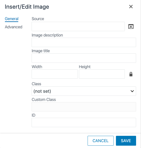Insert or edit image box