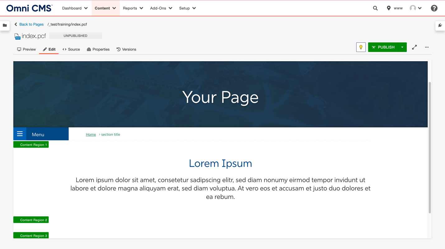 Page in Omni CMS