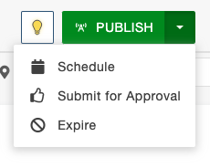 Publish arrow dropdown
