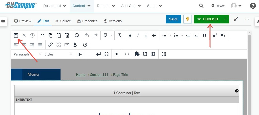 Save and Publish