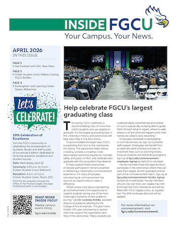 Inside FGCU Newsletter April 2026
