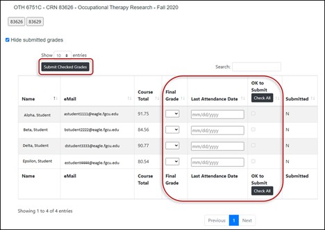 Canvas Submit Grades Tool