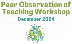 Peer Observation of Teaching - December 2024