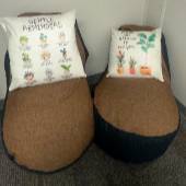 Image of The Nesting Place bean bags with mindful pillows on top