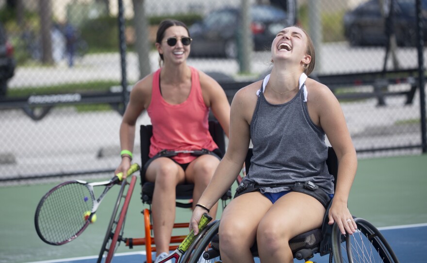 Participants for wheelchair tennis at Adaptive Sports Day 2024 