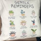 Image of message pillow with gentle reminders