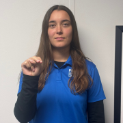 FGCU GIDDI employees signing N Make a fist, but tuck your thumb under your index and middle fingers only.