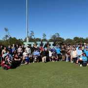FGCU students gathered for FGCU GIDDI kickball game