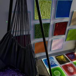 Image of hanging swing and lava tiles