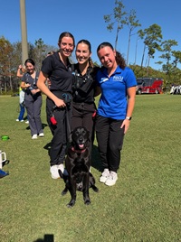 OT students participating in animal assisted therapy