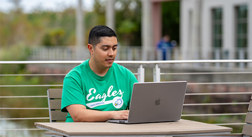 Student on laptop