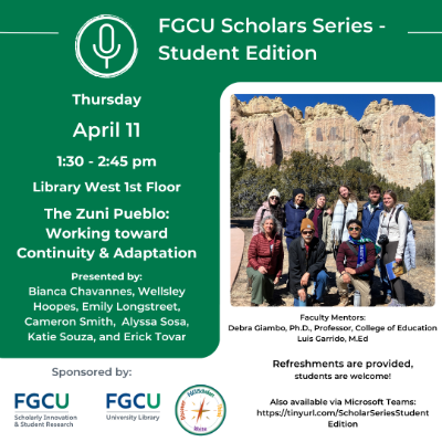 Flyer for Student Scholar Series event