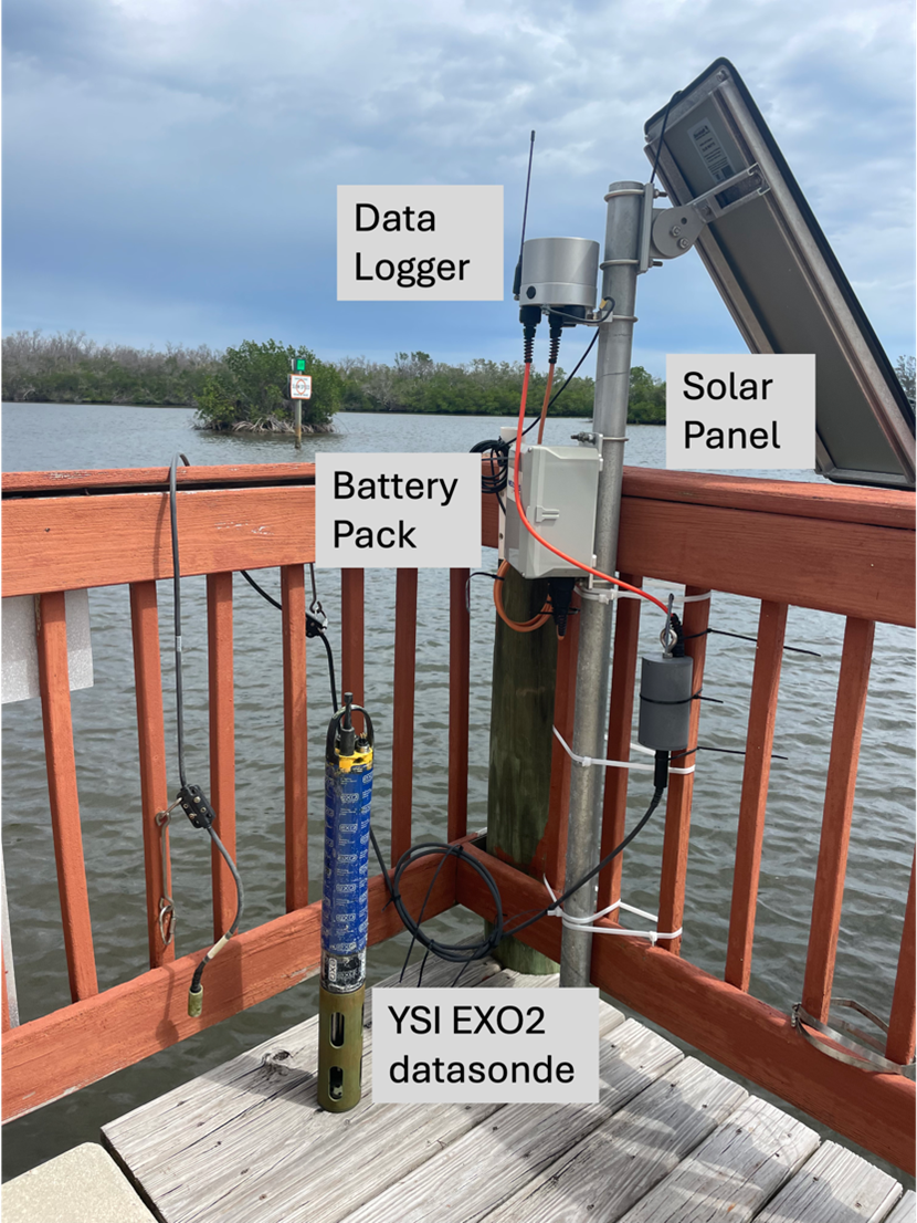 A detailed image of the datasonde station at FGCU’s Vester Field Station in Bonita Springs, FL. 