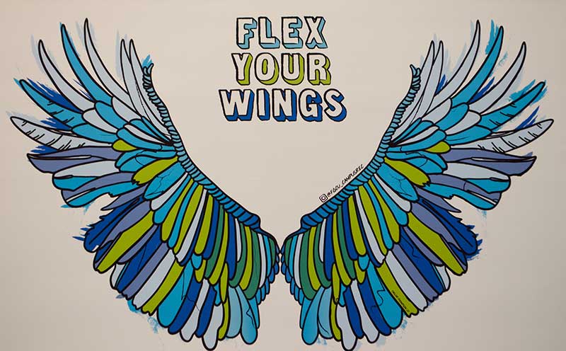 flex your wings mural