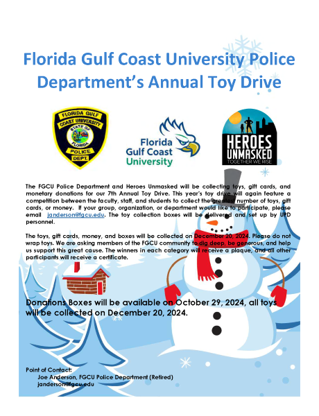 UPD annual toy drive flyer- October 29th through December 20th