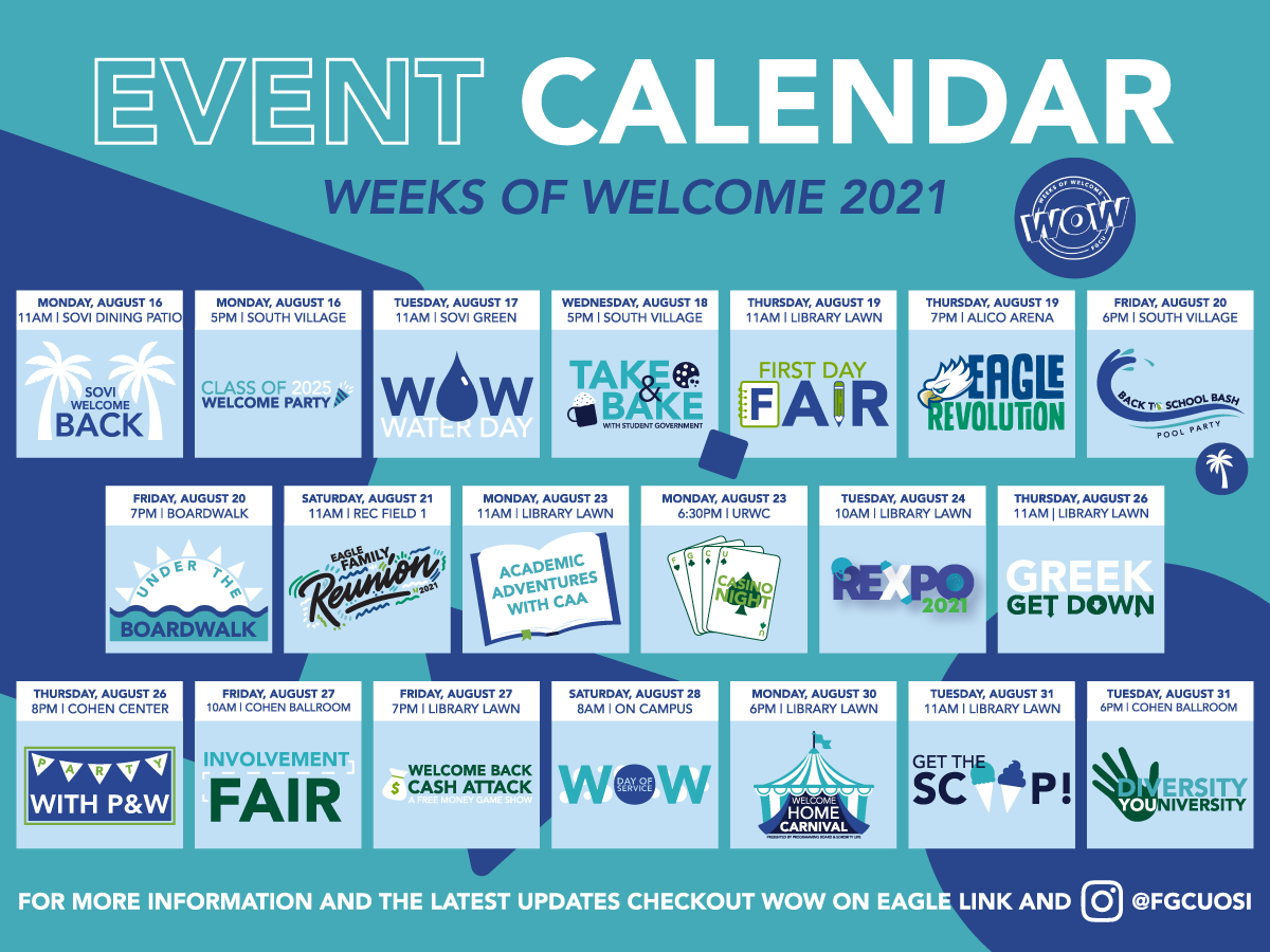 Fgcu Calendar 2022 Weeks Of Welcome